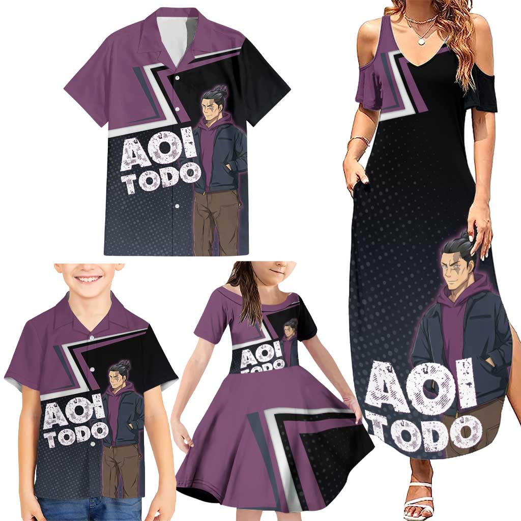 Aoi Todo Family Matching Summer Maxi Dress and Hawaiian Shirt Jujutsu Kaisen Casual Urban Look