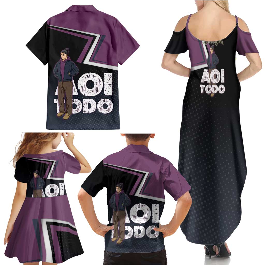 Aoi Todo Family Matching Summer Maxi Dress and Hawaiian Shirt Jujutsu Kaisen Casual Urban Look