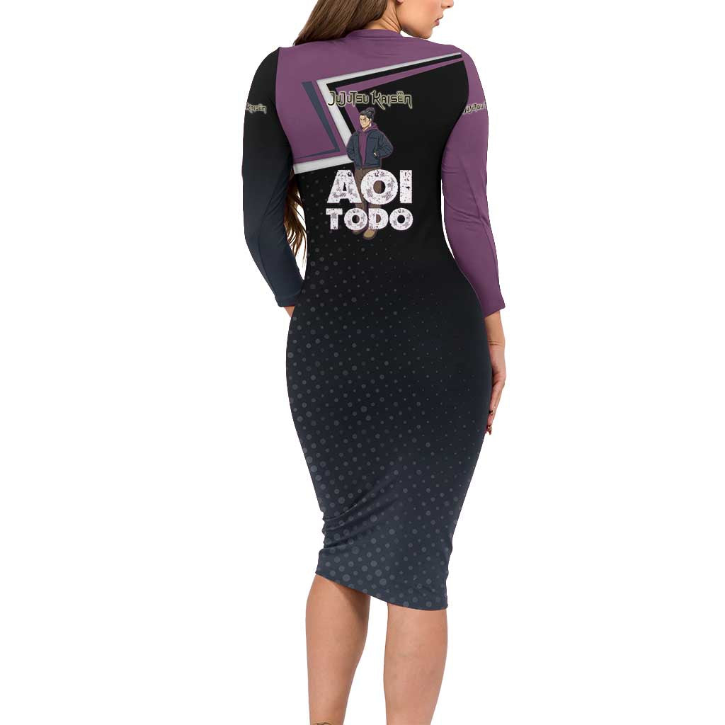 Aoi Todo Long Sleeve Bodycon Dress Jujutsu Kaisen Casual Urban Look
