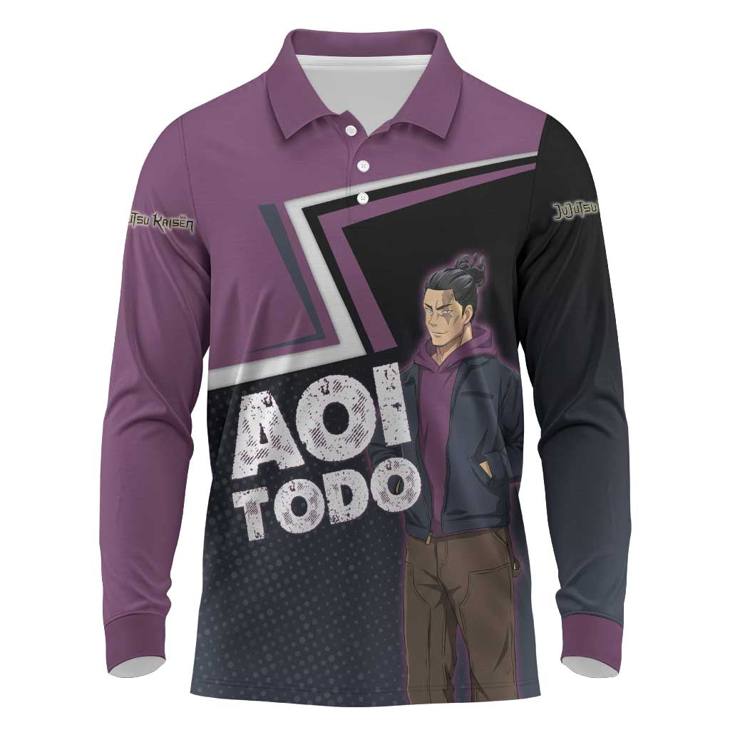 Aoi Todo Long Sleeve Polo Shirt Jujutsu Kaisen Casual Urban Look