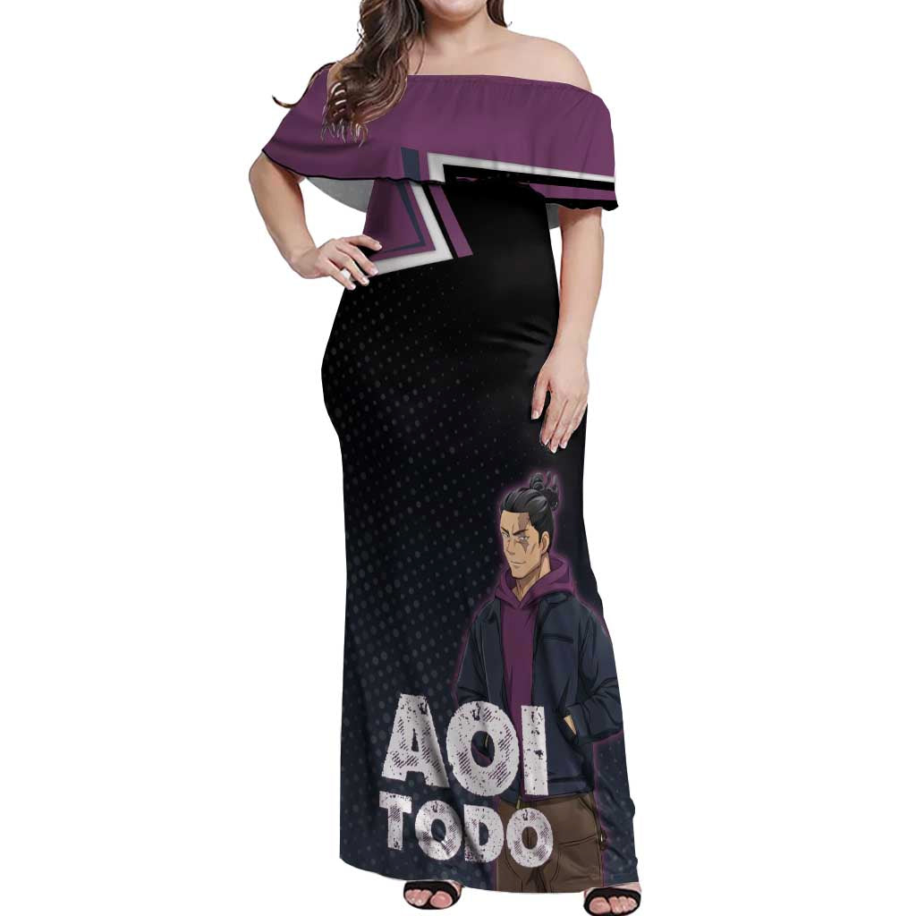 Aoi Todo Off Shoulder Maxi Dress Jujutsu Kaisen Casual Urban Look