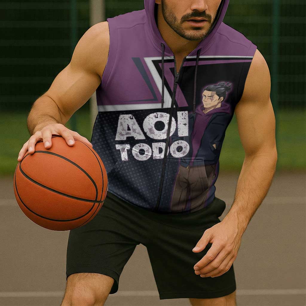 Aoi Todo Sleeveless Zip Hoodie Jujutsu Kaisen Casual Urban Look