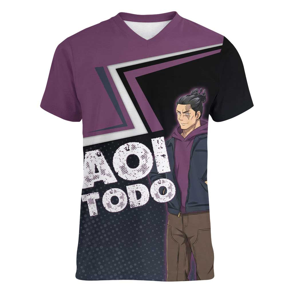 Aoi Todo Women V-Neck T-Shirt Jujutsu Kaisen Casual Urban Look