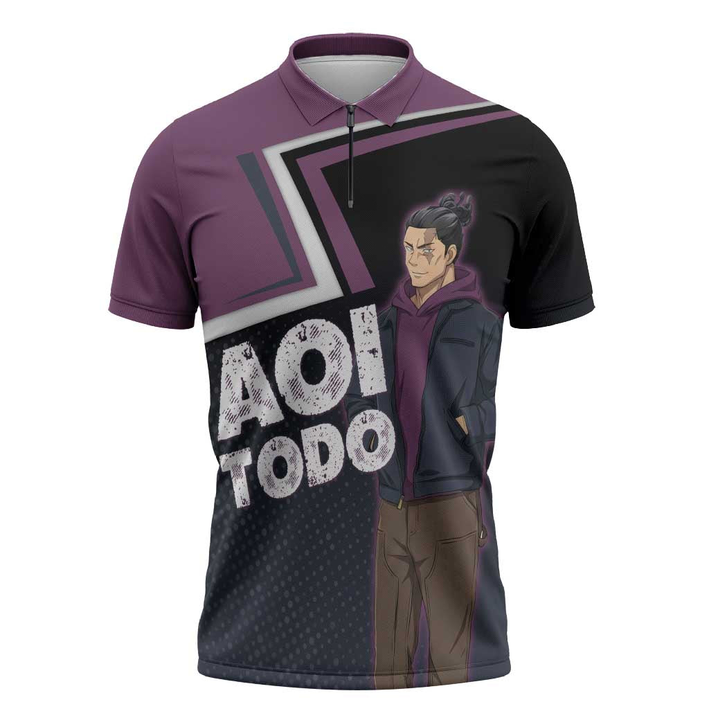 Aoi Todo Zipper Polo Shirt Jujutsu Kaisen Casual Urban Look
