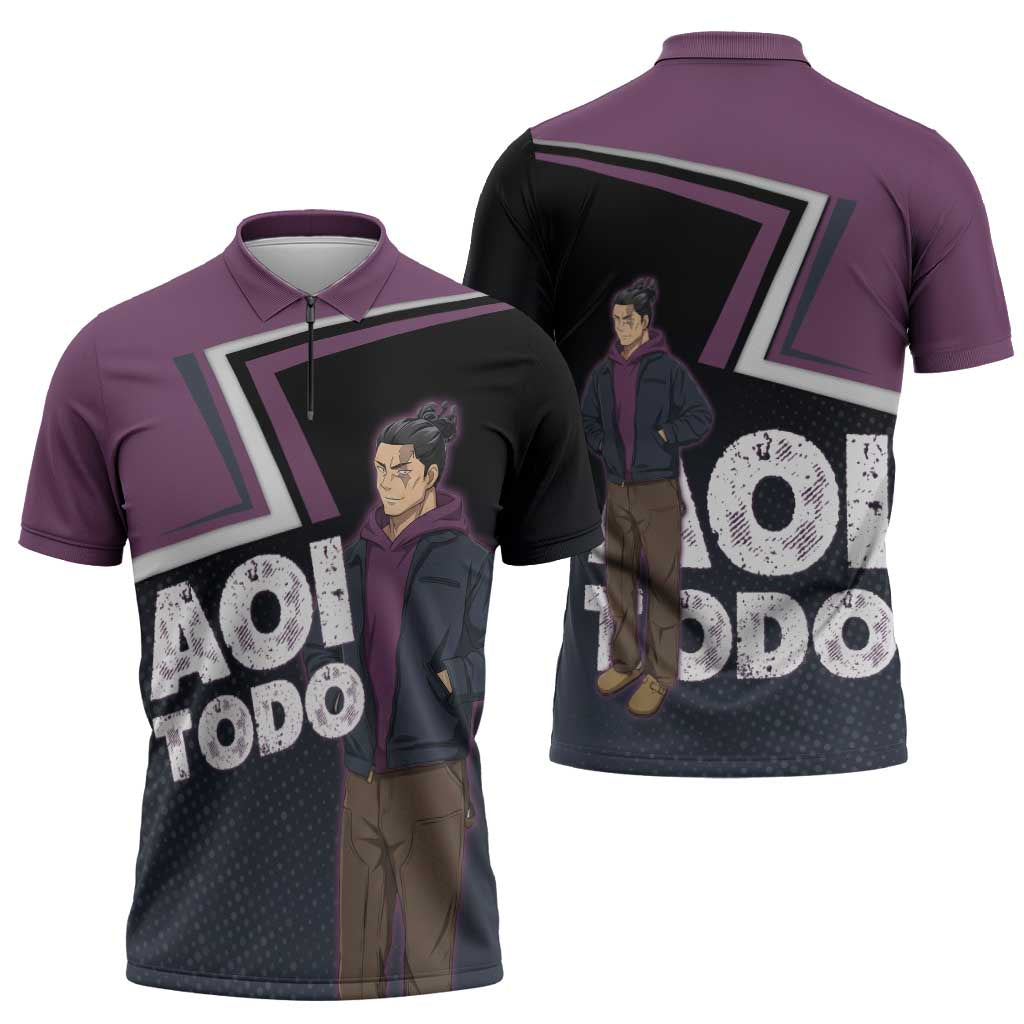 Aoi Todo Zipper Polo Shirt Jujutsu Kaisen Casual Urban Look