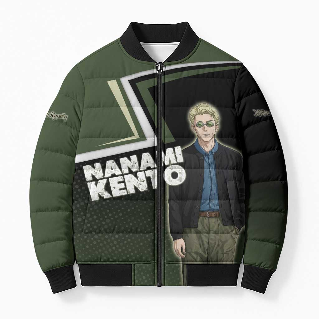 Nanami Kento Bomber Puffer Jacket Jujutsu Kaisen Business Casual Aesthetic