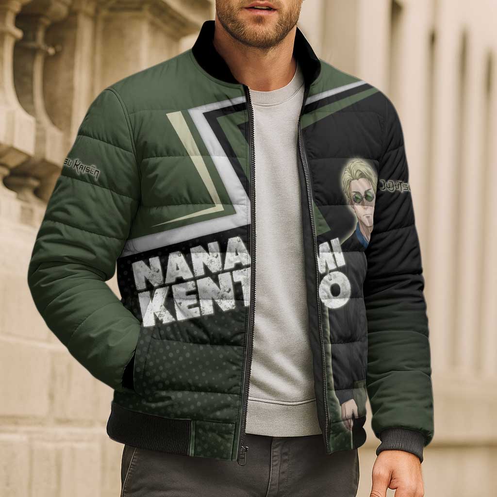 Nanami Kento Bomber Puffer Jacket Jujutsu Kaisen Business Casual Aesthetic