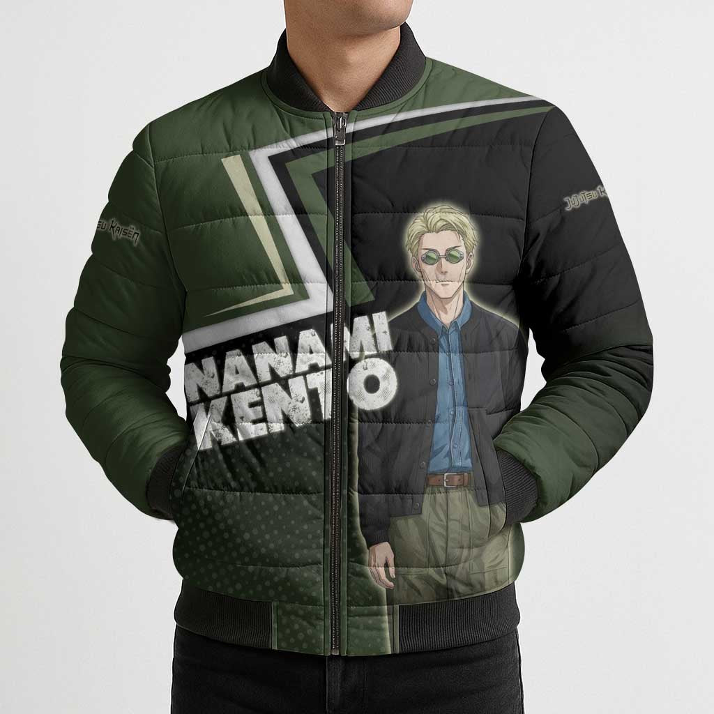 Nanami Kento Bomber Puffer Jacket Jujutsu Kaisen Business Casual Aesthetic