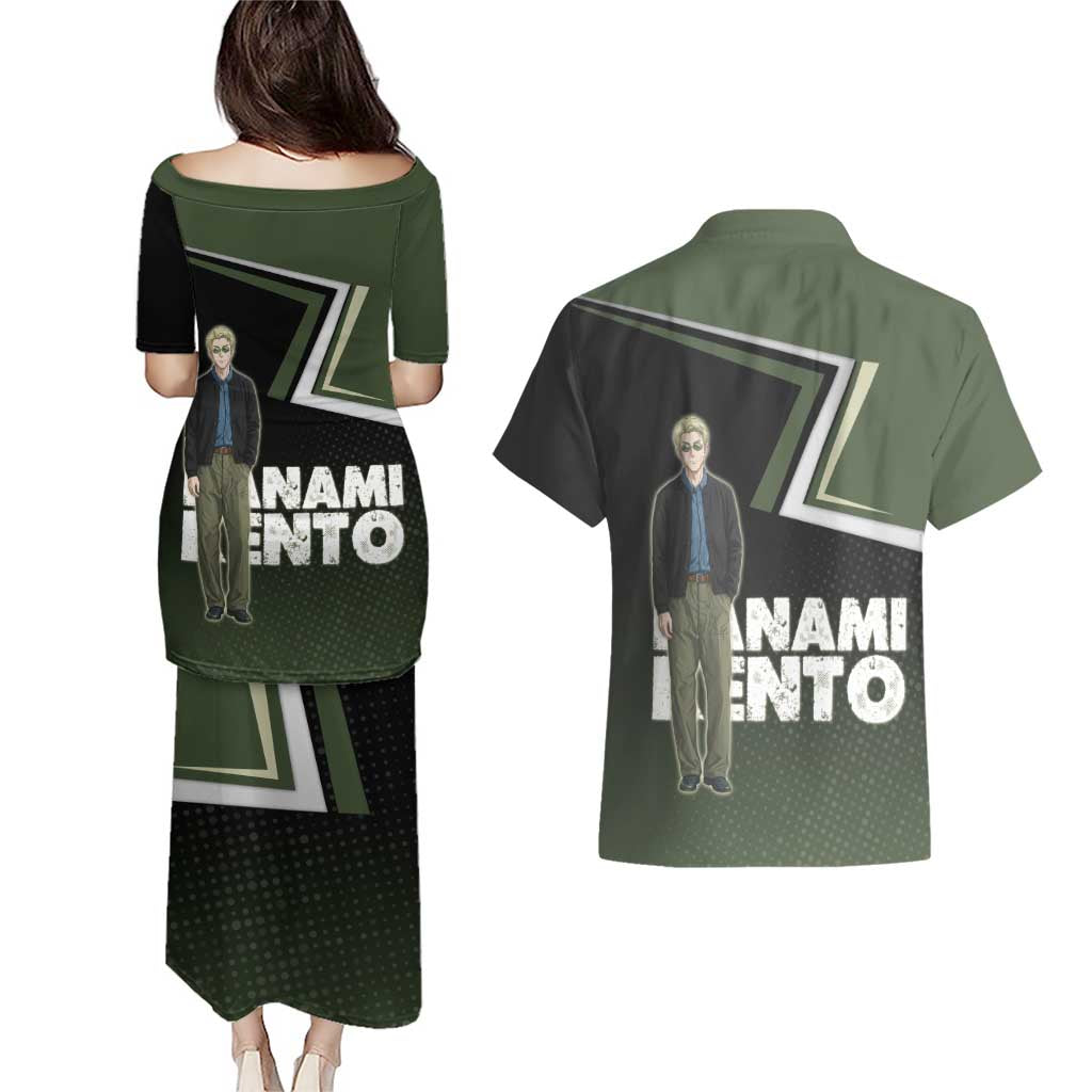 Nanami Kento Couples Matching Puletasi and Hawaiian Shirt Jujutsu Kaisen Business Casual Aesthetic