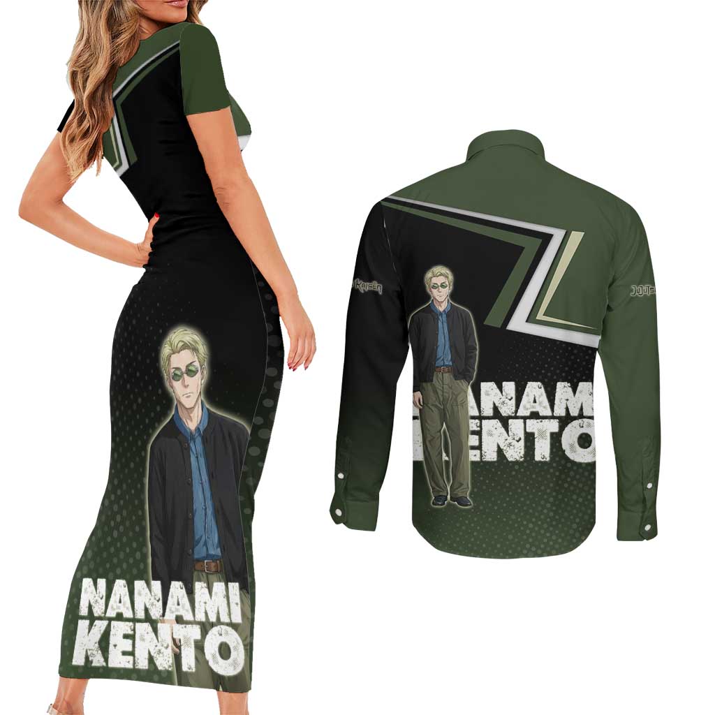Nanami Kento Couples Matching Short Sleeve Bodycon Dress and Long Sleeve Button Shirt Jujutsu Kaisen Business Casual Aesthetic