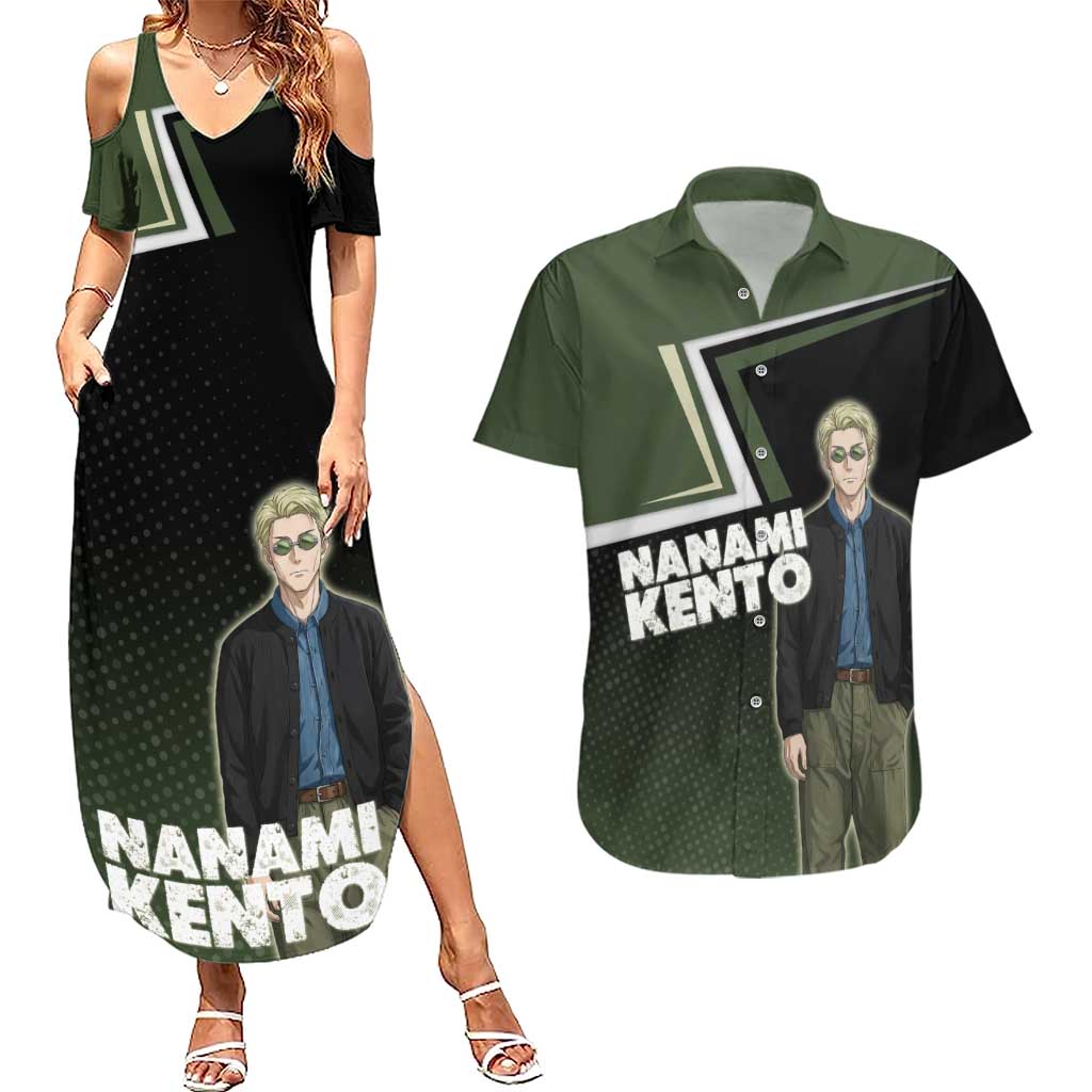 Nanami Kento Couples Matching Summer Maxi Dress and Hawaiian Shirt Jujutsu Kaisen Business Casual Aesthetic