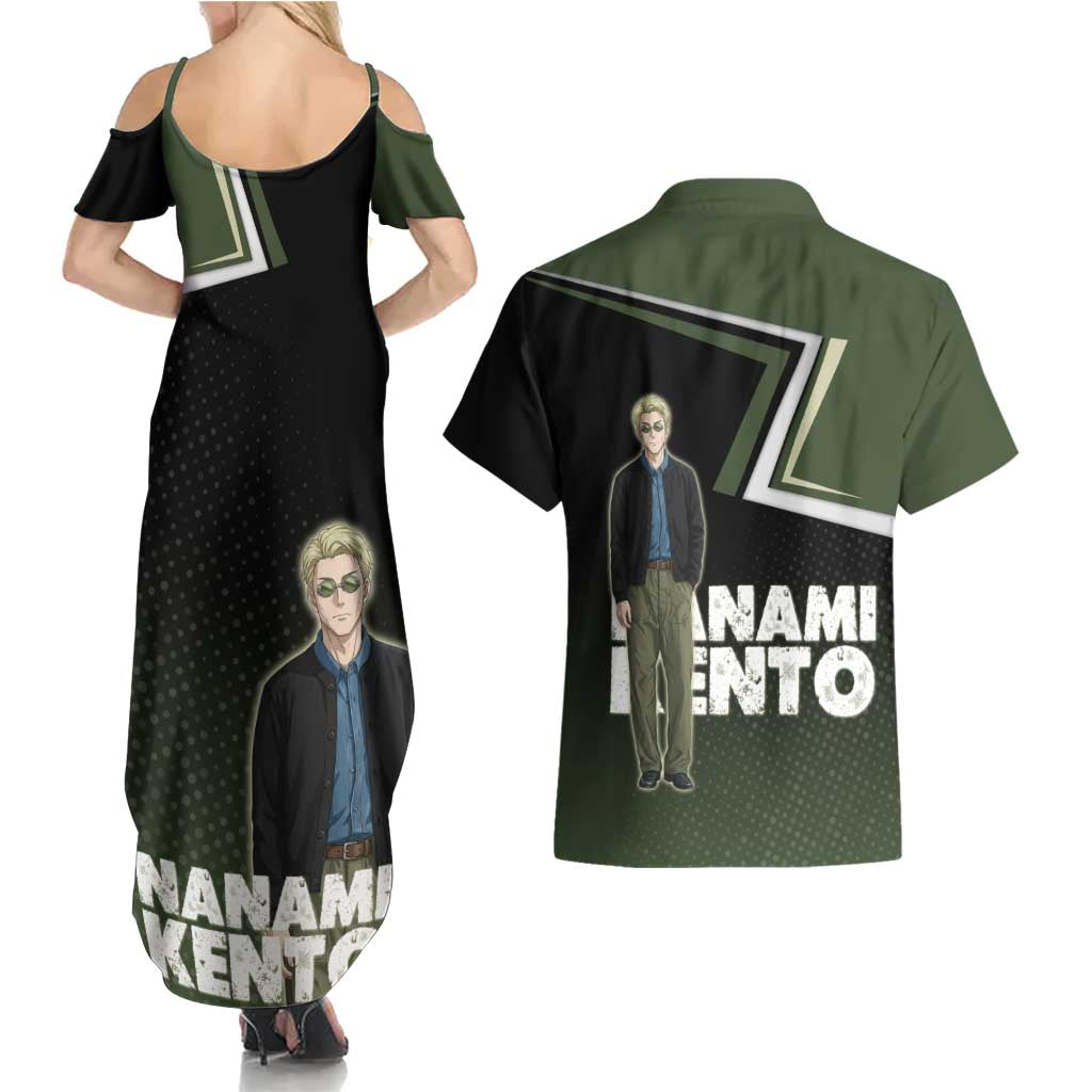 Nanami Kento Couples Matching Summer Maxi Dress and Hawaiian Shirt Jujutsu Kaisen Business Casual Aesthetic