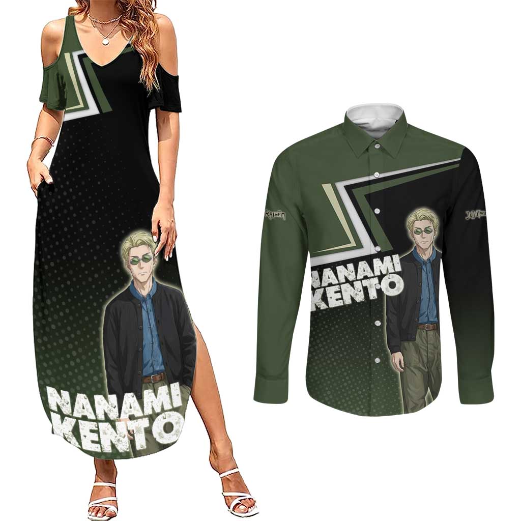 Nanami Kento Couples Matching Summer Maxi Dress and Long Sleeve Button Shirt Jujutsu Kaisen Business Casual Aesthetic