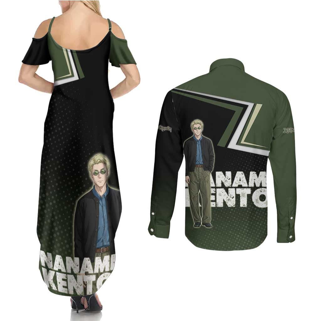 Nanami Kento Couples Matching Summer Maxi Dress and Long Sleeve Button Shirt Jujutsu Kaisen Business Casual Aesthetic