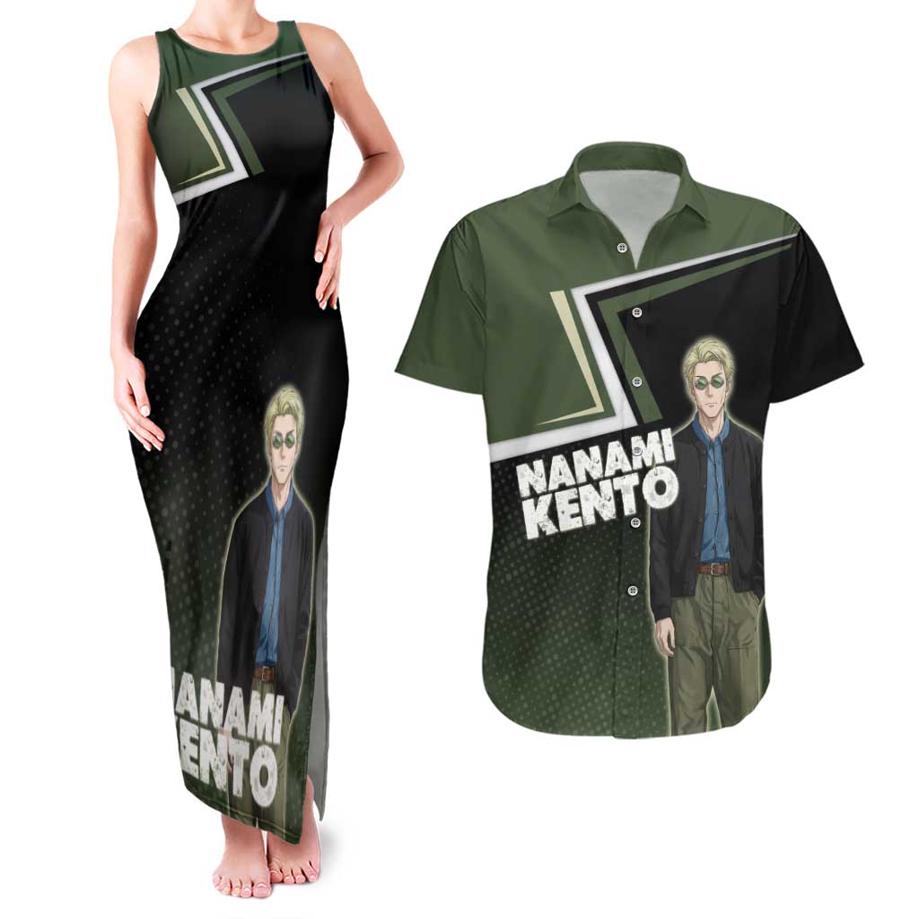 Nanami Kento Couples Matching Tank Maxi Dress and Hawaiian Shirt Jujutsu Kaisen Business Casual Aesthetic