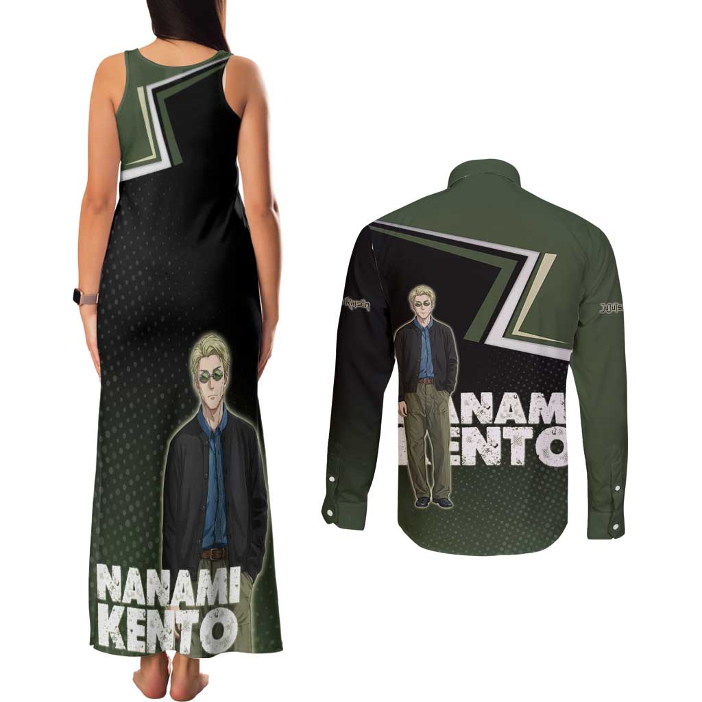 Nanami Kento Couples Matching Tank Maxi Dress and Long Sleeve Button Shirt Jujutsu Kaisen Business Casual Aesthetic