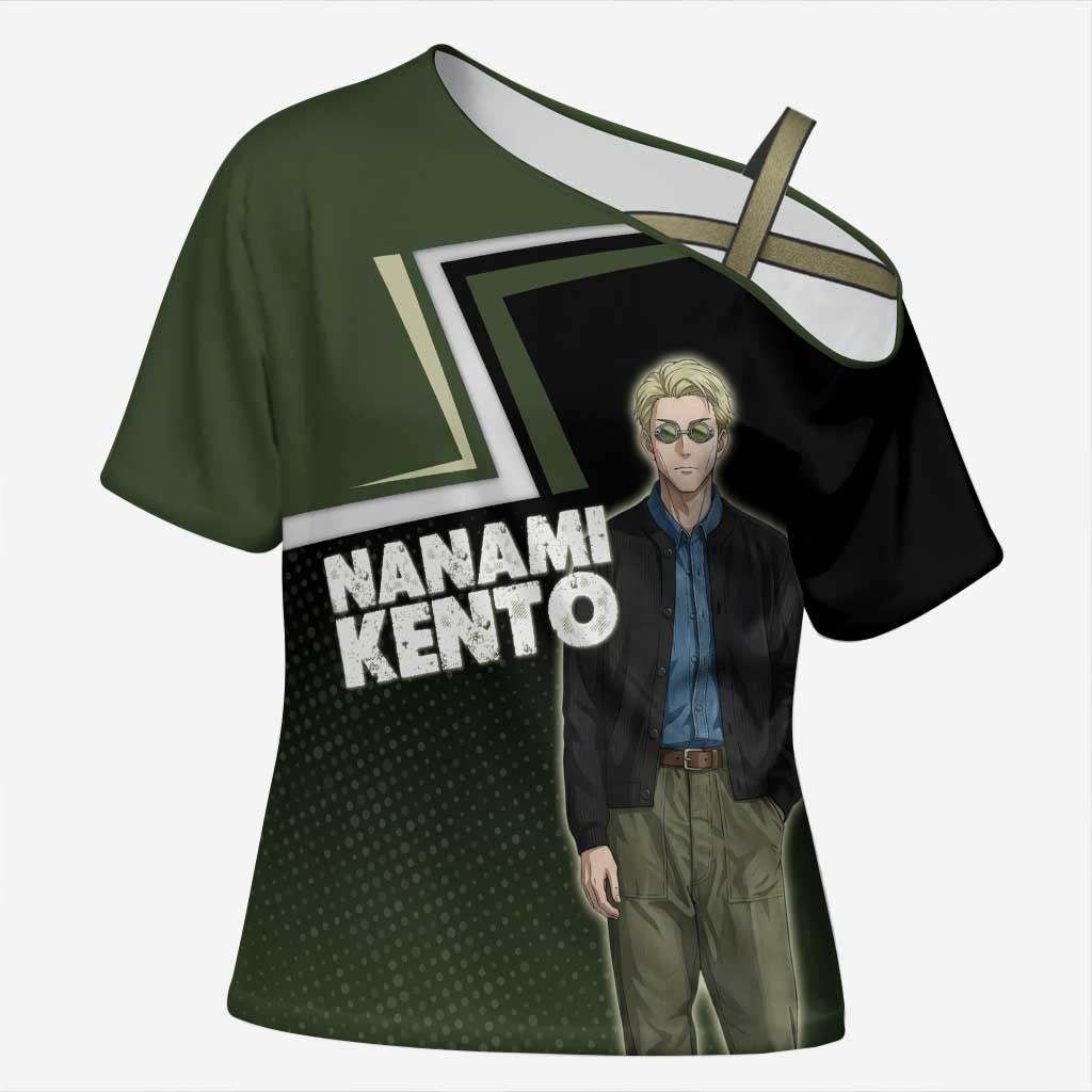 Nanami Kento Cross Shoulder Shirt Jujutsu Kaisen Business Casual Aesthetic