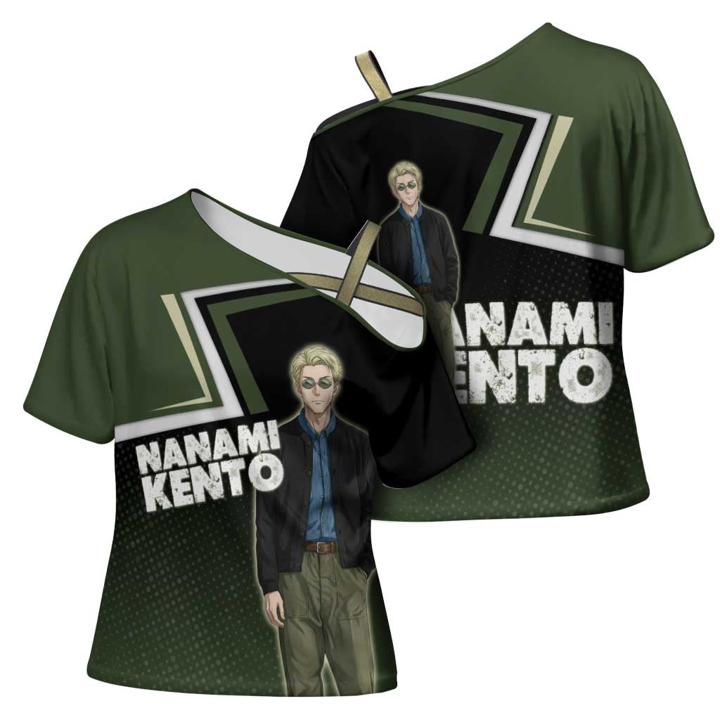 Nanami Kento Cross Shoulder Shirt Jujutsu Kaisen Business Casual Aesthetic