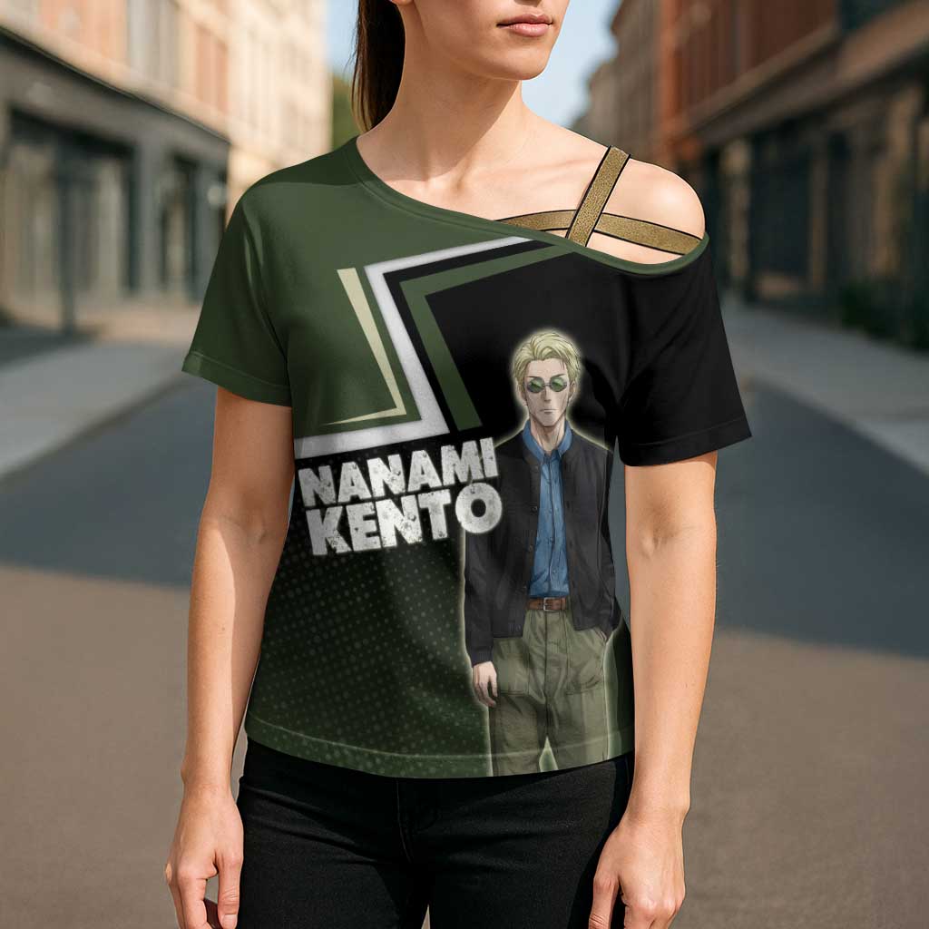 Nanami Kento Cross Shoulder Shirt Jujutsu Kaisen Business Casual Aesthetic