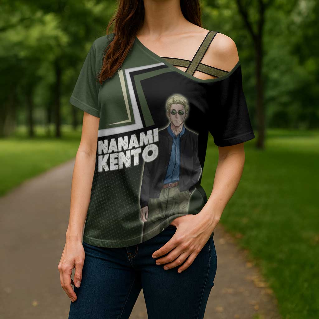 Nanami Kento Cross Shoulder Shirt Jujutsu Kaisen Business Casual Aesthetic