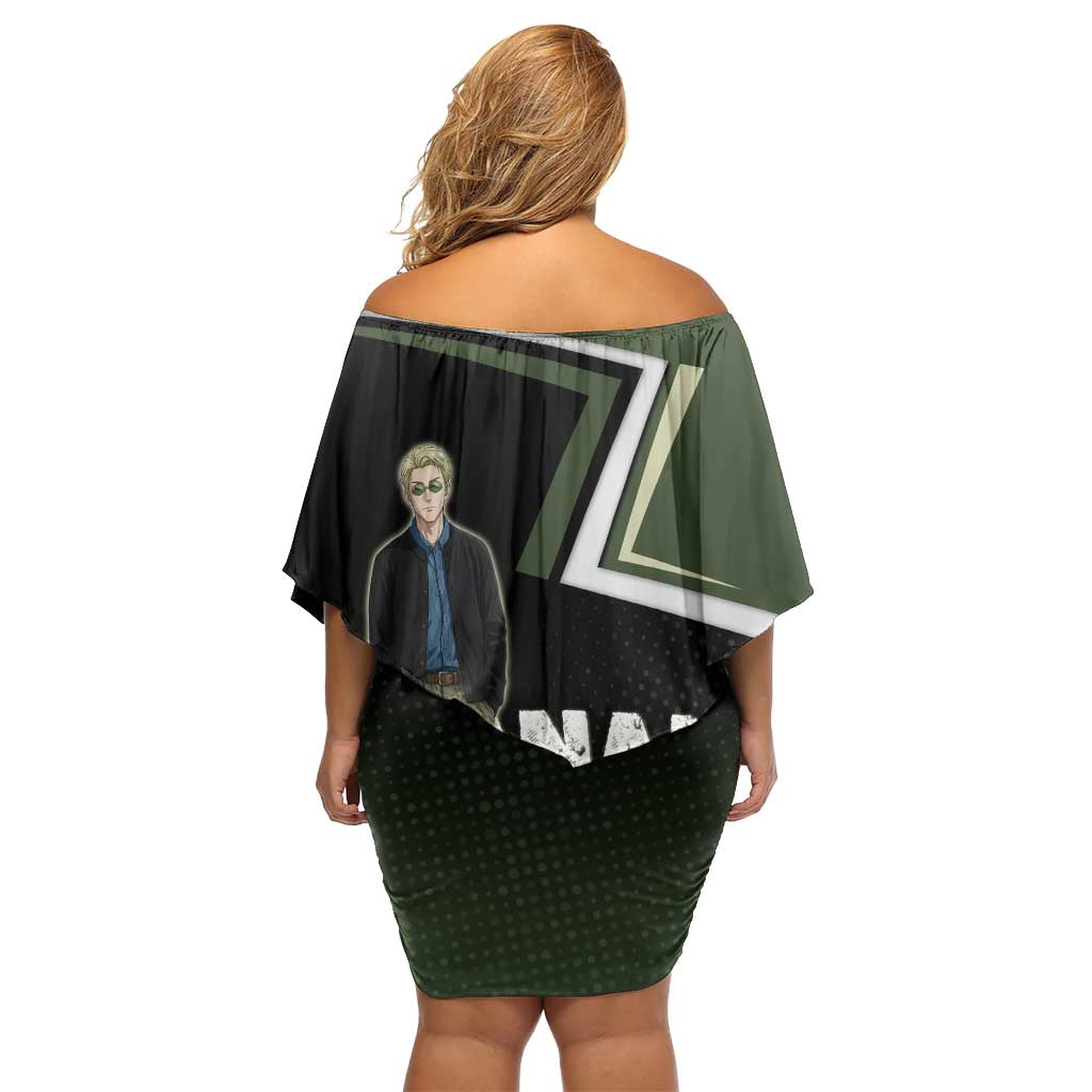 Nanami Kento Family Matching Off Shoulder Short Dress and Hawaiian Shirt Jujutsu Kaisen Business Casual Aesthetic