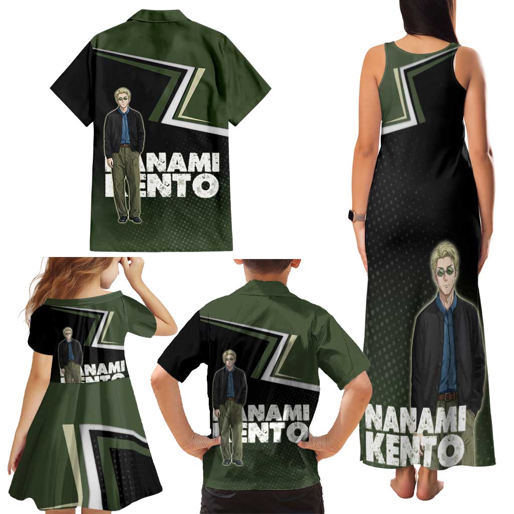 Nanami Kento Family Matching Tank Maxi Dress and Hawaiian Shirt Jujutsu Kaisen Business Casual Aesthetic