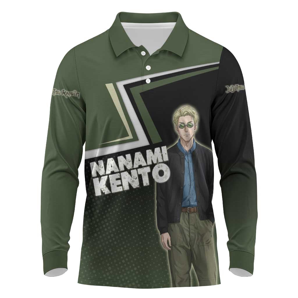 Nanami Kento Long Sleeve Polo Shirt Jujutsu Kaisen Business Casual Aesthetic
