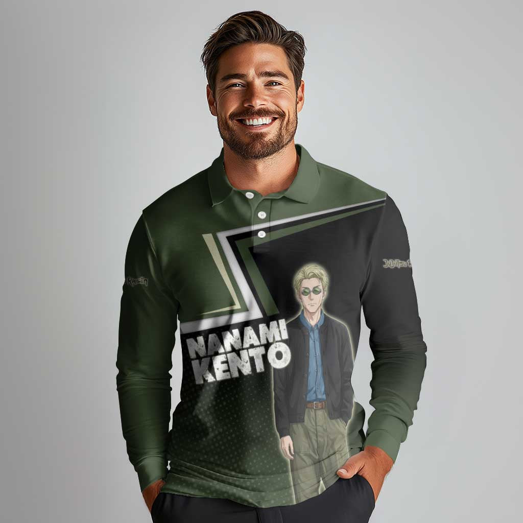 Nanami Kento Long Sleeve Polo Shirt Jujutsu Kaisen Business Casual Aesthetic