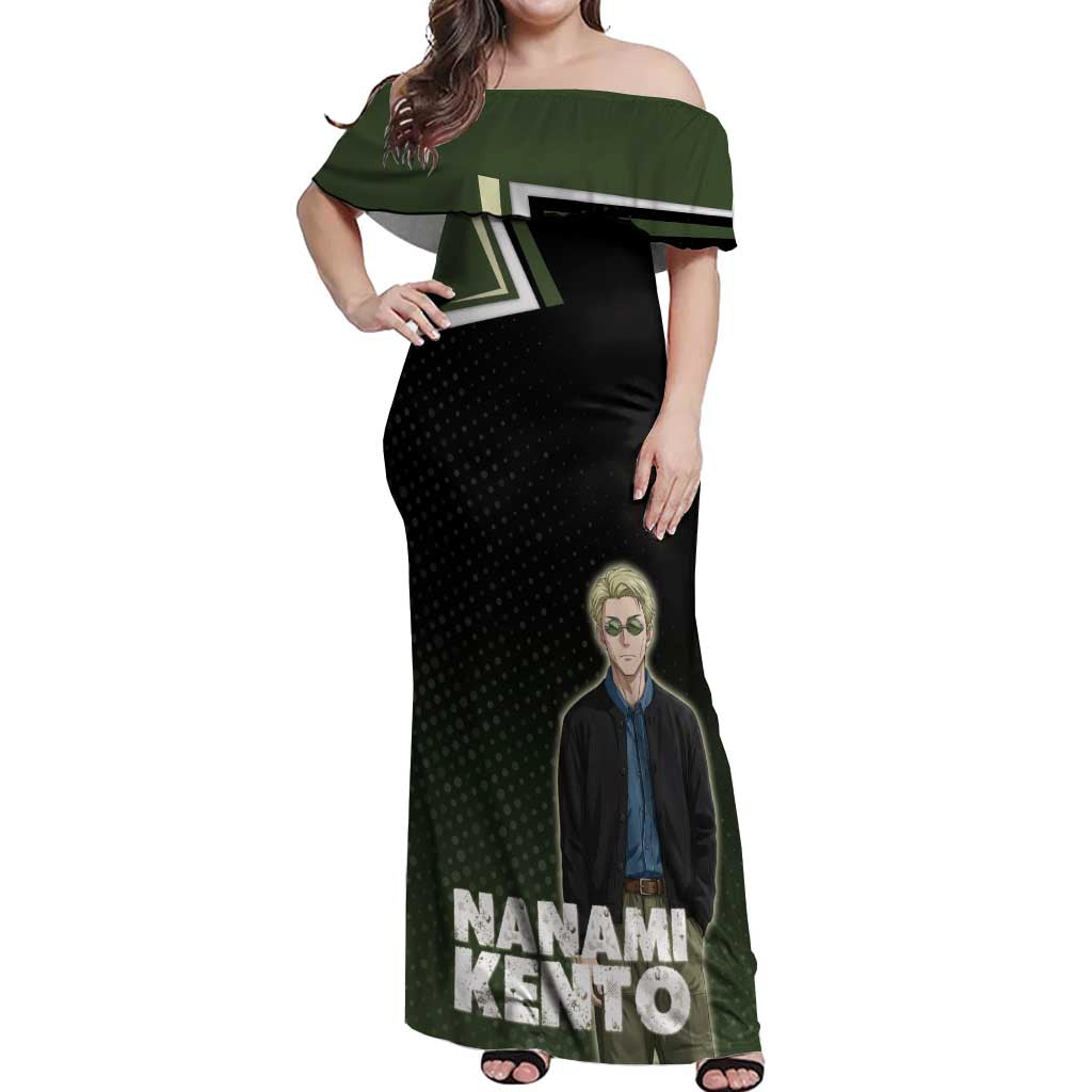 Nanami Kento Off Shoulder Maxi Dress Jujutsu Kaisen Business Casual Aesthetic