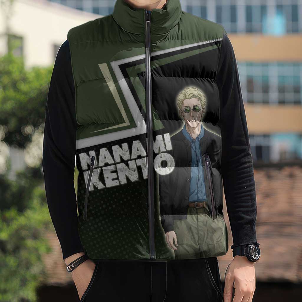 Nanami Kento Sleeveless Puffer Jacket Jujutsu Kaisen Business Casual Aesthetic