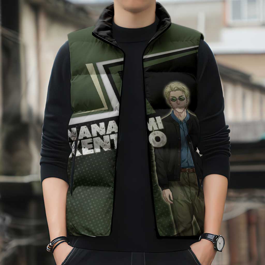 Nanami Kento Sleeveless Puffer Jacket Jujutsu Kaisen Business Casual Aesthetic