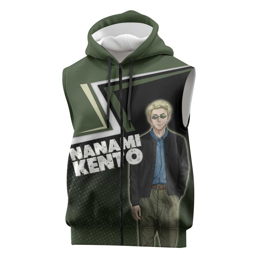 Nanami Kento Sleeveless Zip Hoodie Jujutsu Kaisen Business Casual Aesthetic