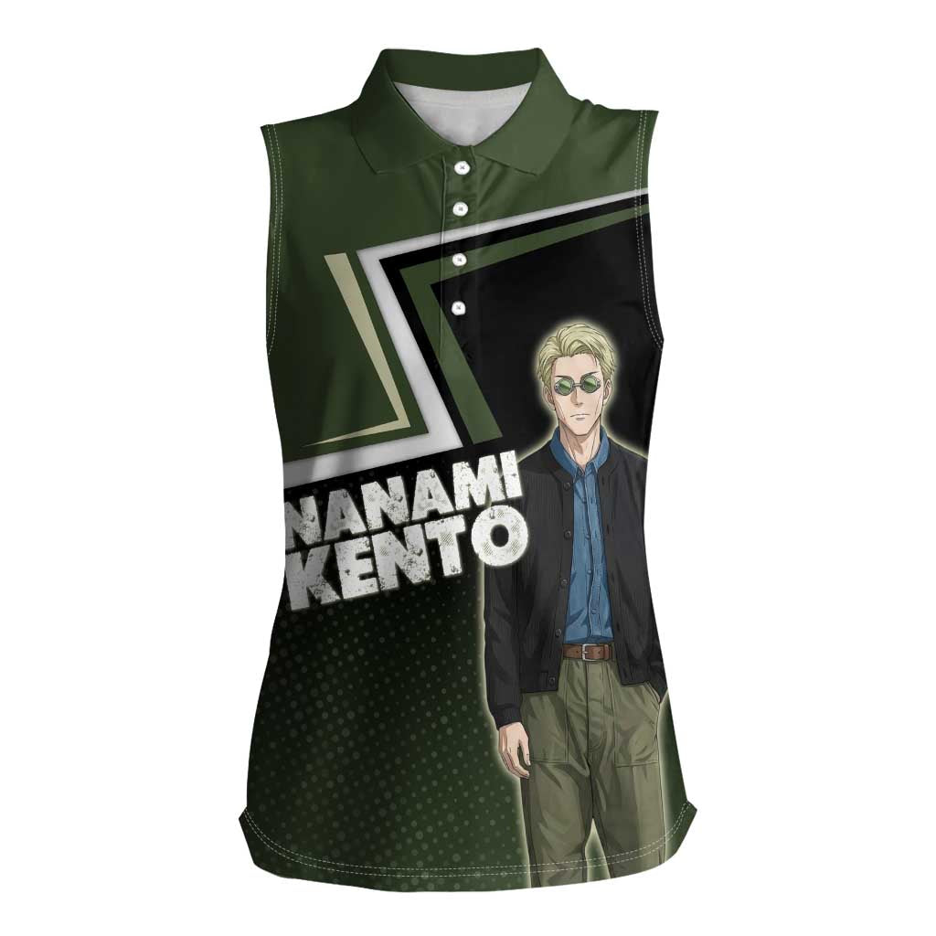 Nanami Kento Women Sleeveless Polo Shirt Jujutsu Kaisen Business Casual Aesthetic