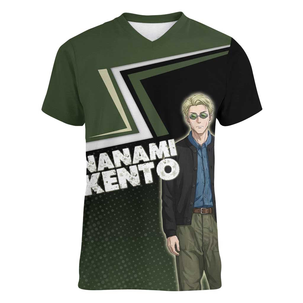 Nanami Kento Women V-Neck T-Shirt Jujutsu Kaisen Business Casual Aesthetic