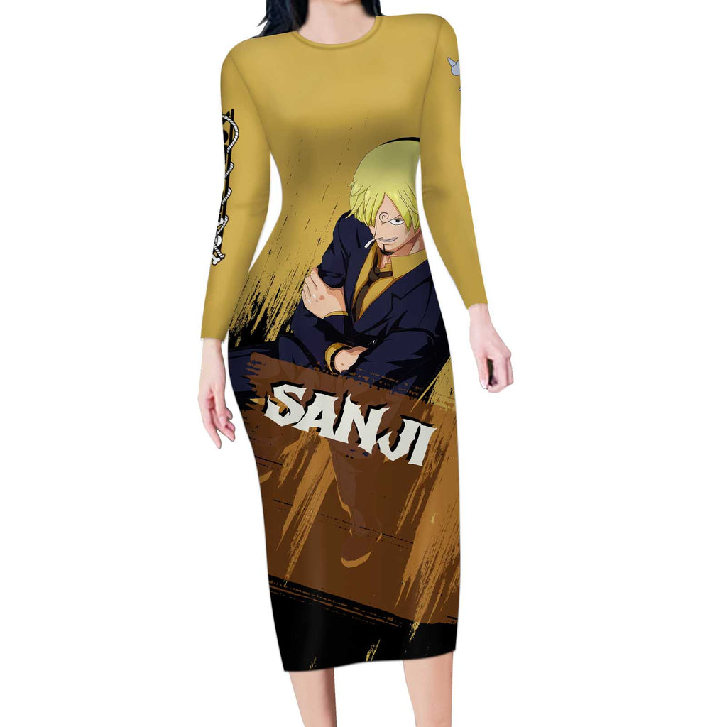 Vinsmoke Sanji - One Piece Long Sleeve Bodycon Dress Anime Style