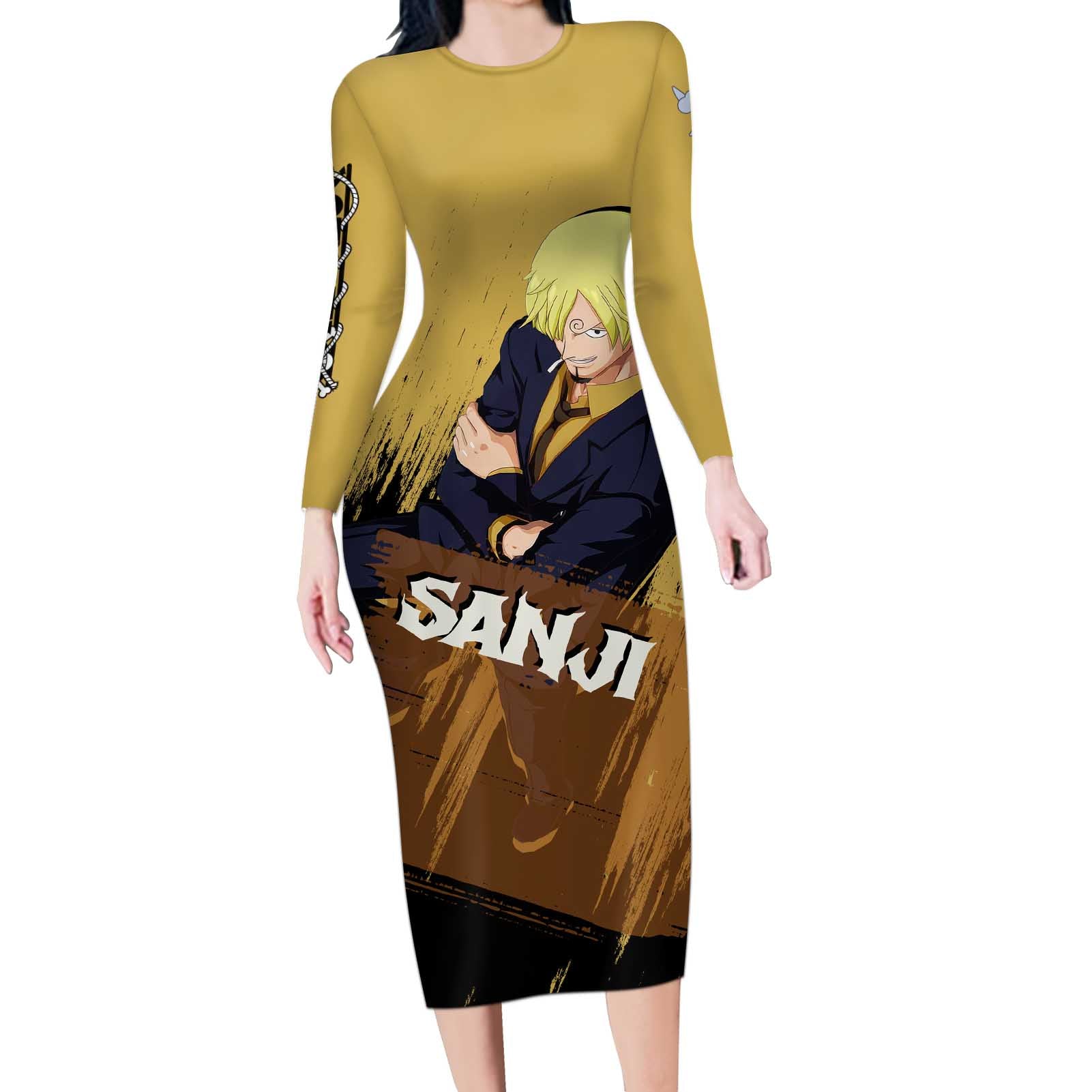 Vinsmoke Sanji - One Piece Long Sleeve Bodycon Dress Anime Style