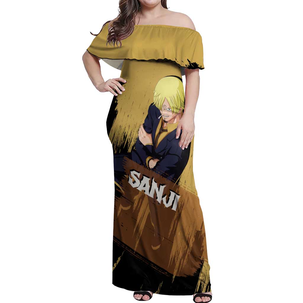 Vinsmoke Sanji - One Piece Off Shoulder Maxi Dress Anime Style