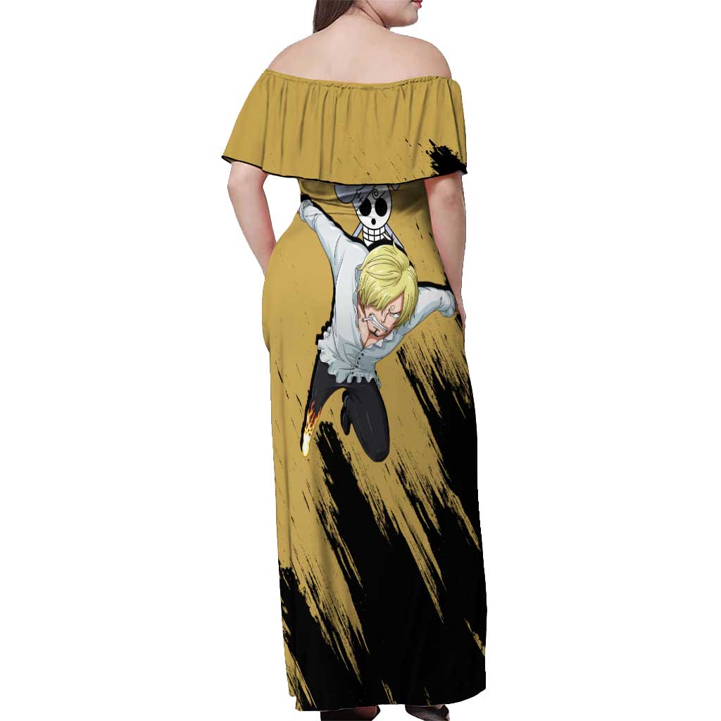 Vinsmoke Sanji - One Piece Off Shoulder Maxi Dress Anime Style