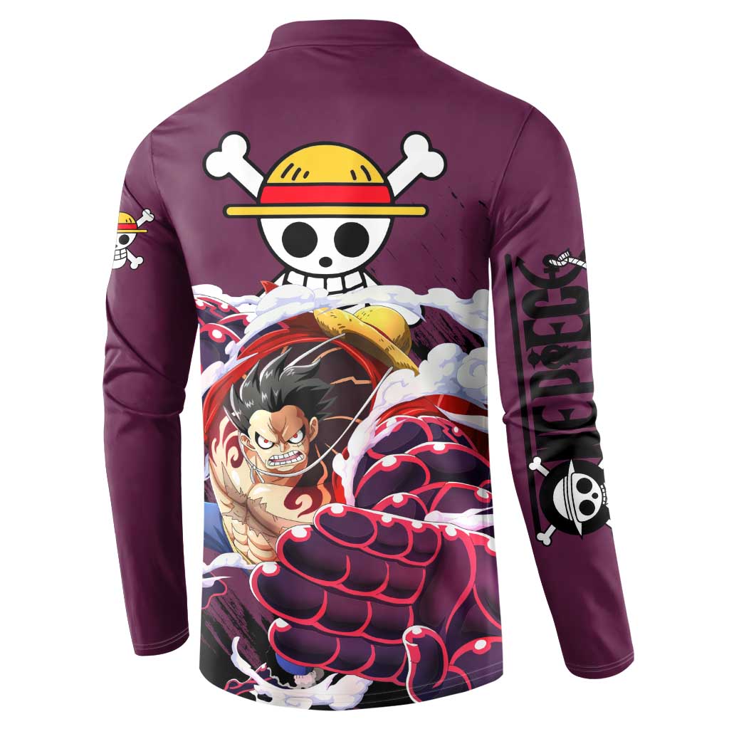 Luffy Gear 4 - One Piece Button Sweatshirt Anime Style