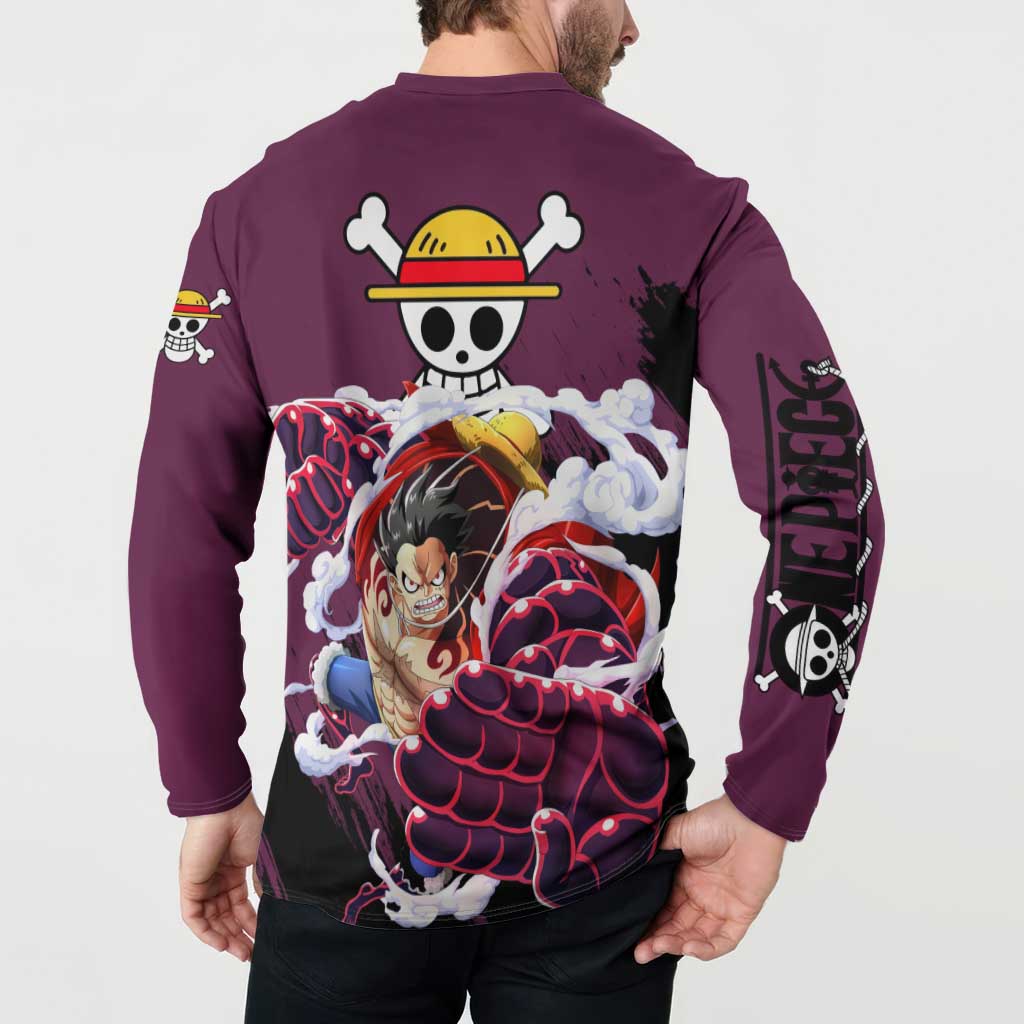 Luffy Gear 4 - One Piece Button Sweatshirt Anime Style