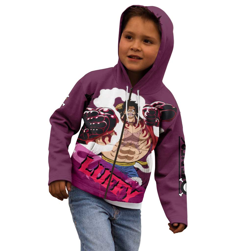 Luffy Gear 4 - One Piece Kid Hoodie Anime Style