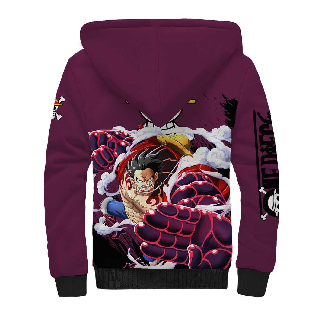 Luffy Gear 4 - One Piece Sherpa Hoodie Anime Style
