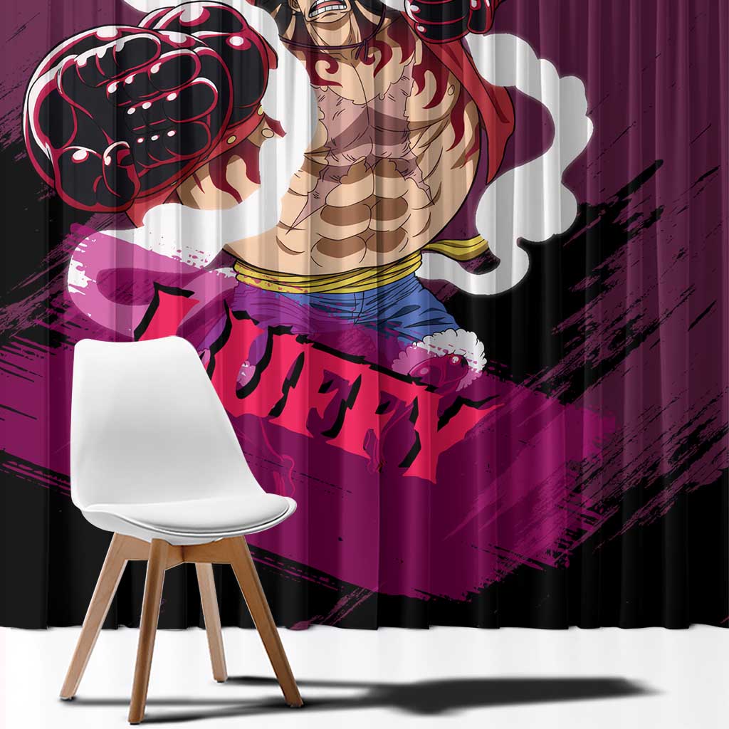 Luffy Gear 4 - One Piece Window Curtain Anime Style