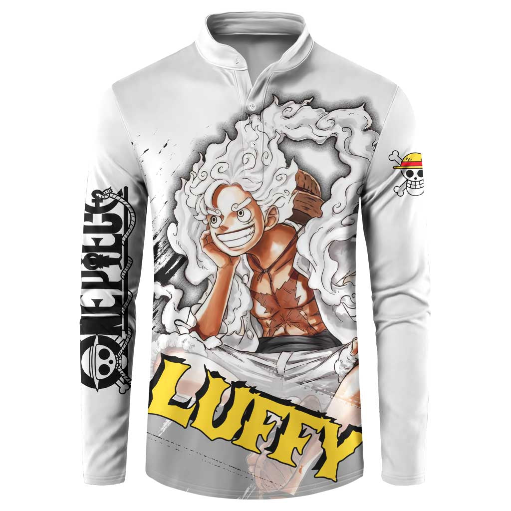 Luffy Gear 5 - One Piece Button Sweatshirt Anime Style
