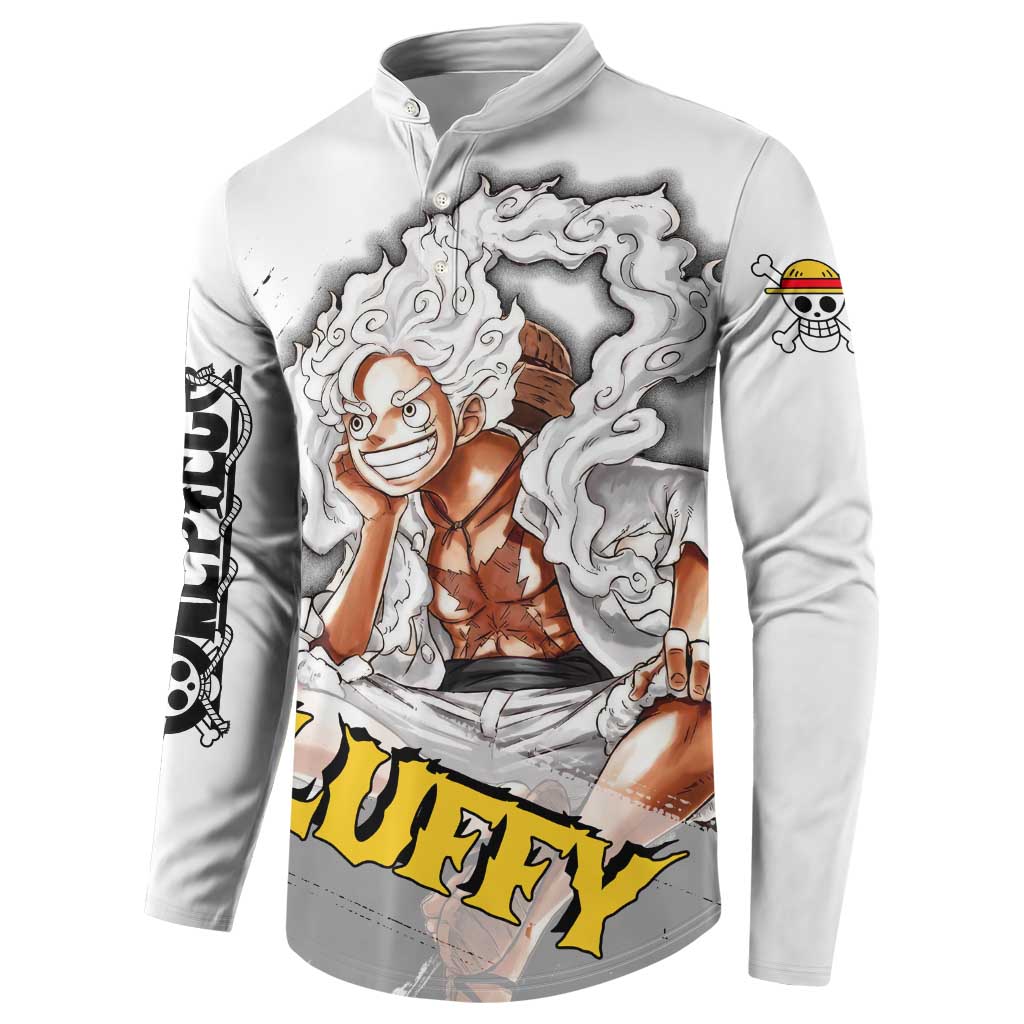 Luffy Gear 5 - One Piece Button Sweatshirt Anime Style