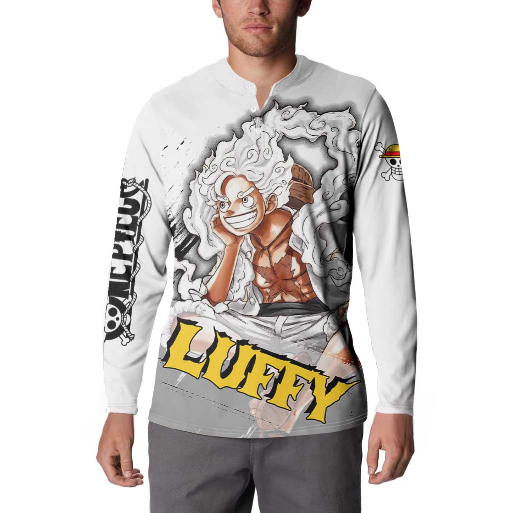 Luffy Gear 5 - One Piece Button Sweatshirt Anime Style