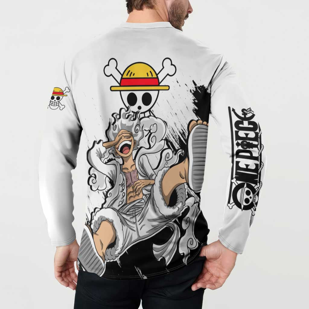 Luffy Gear 5 - One Piece Button Sweatshirt Anime Style