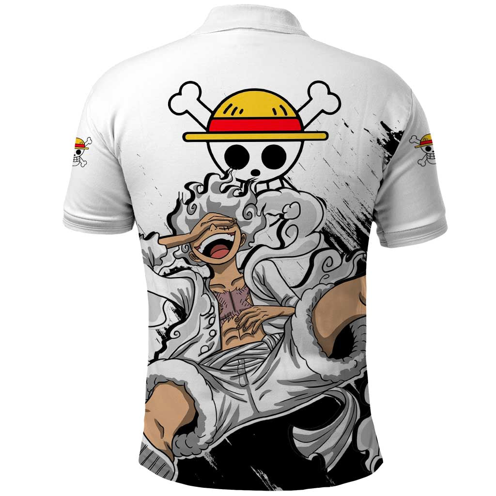 Luffy Gear 5 - One Piece Polo Shirt Anime Style