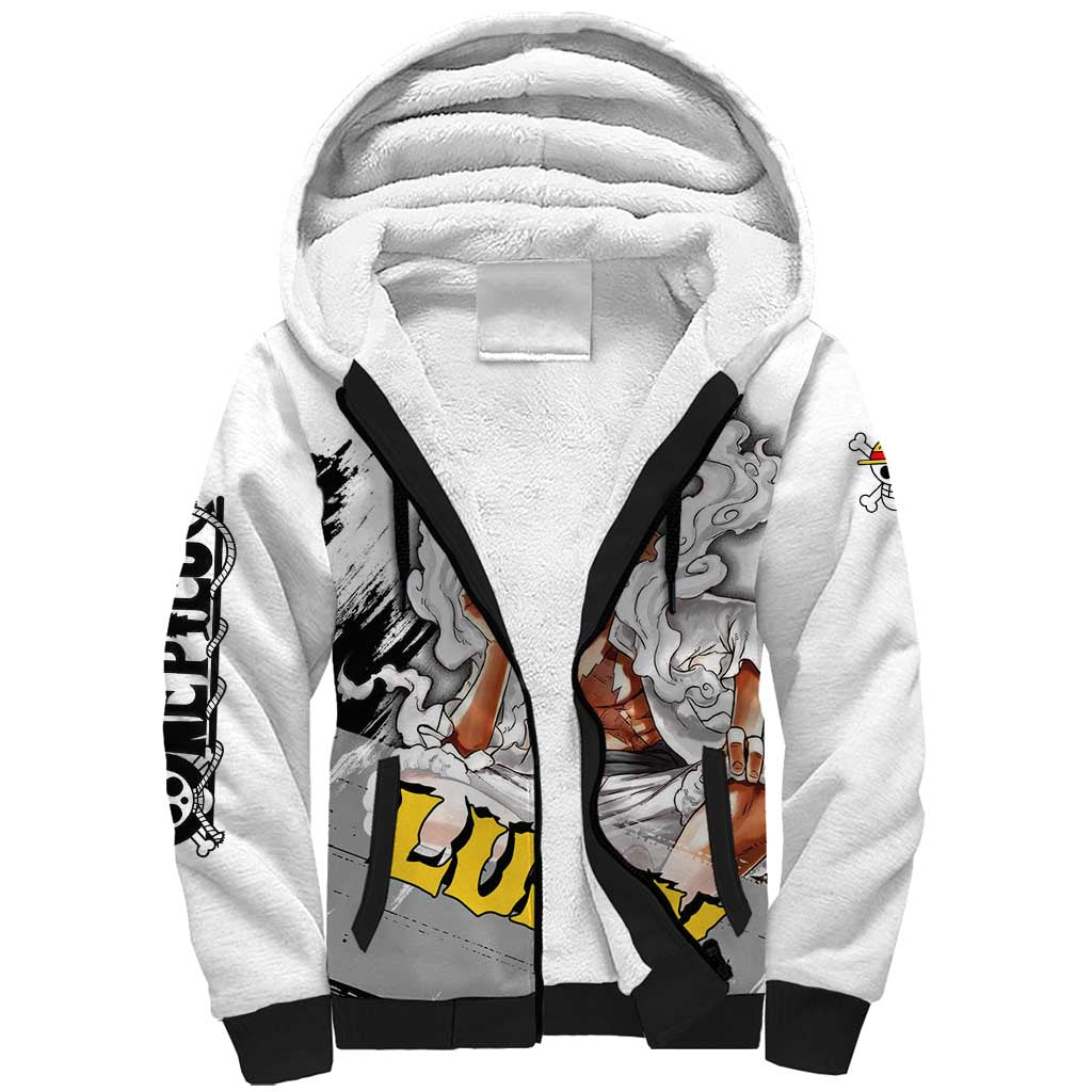 Luffy Gear 5 - One Piece Sherpa Hoodie Anime Style