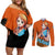 Nami - One Piece Couples Matching Off Shoulder Short Dress and Long Sleeve Button Shirt Anime Style